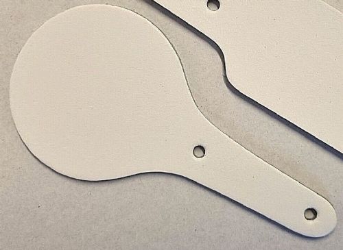 Leather Key Fob Blanks - Round Shape - Various Colours - Qty Options (White, 25)